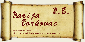 Marija Borkovac vizit kartica